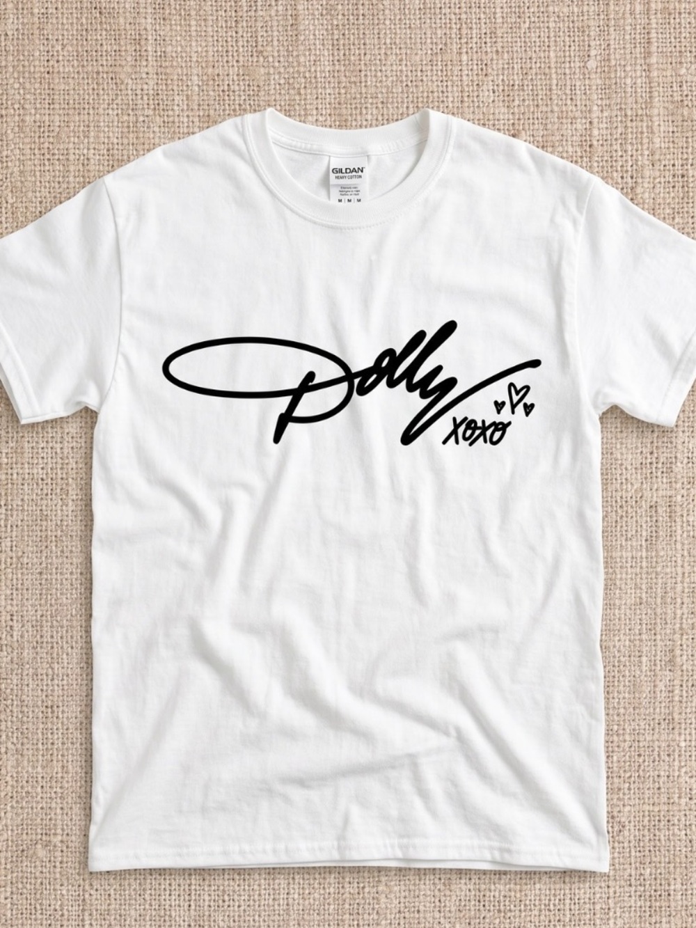 Dolly Parton Signature XOXO Vintage Graphic Tee White Shirt